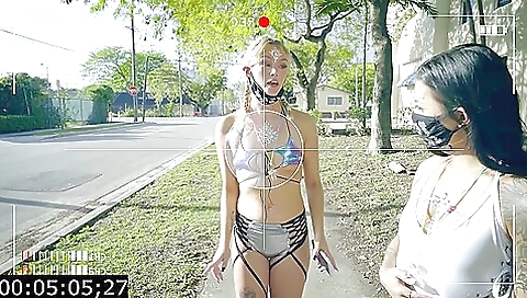 Sexy young chick fucks hard in a stripper raylenero