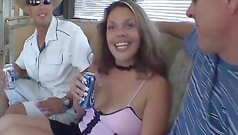 Petite brunette fucked in public